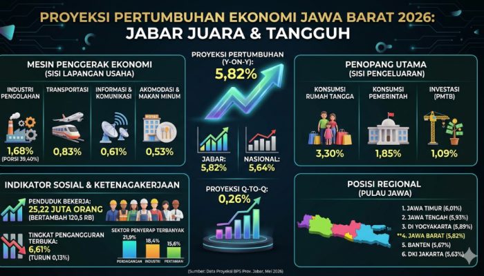 Ekonomi Jawa Barat Tumbuh 5,79 Persen, Lampaui Rata-Rata Nasional
