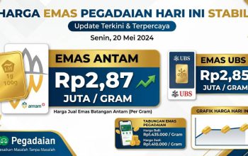 Harga Emas Pegadaian Hari Ini Stabil, Antam Rp2,87 Juta per Gram