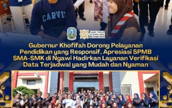 Gubernur Khofifah Apresiasi Sistem Verifikasi Terjadwal SPMB SMA-SMK Negeri di Ngawi
