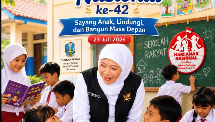 Hari Anak Nasional 2026, Gubernur Jawa Timur Ajak Semua Pihak Perkuat Perlindungan Anak