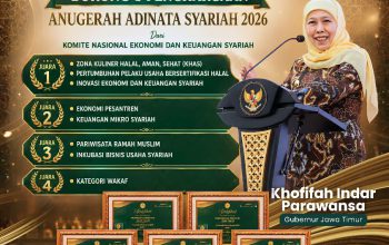 Gubernur Khofifah: Jatim Borong Delapan Penghargaan Anugerah Adinata Syariah 2026, Siap Jadi Pusat Ekonomi Syariah Nasional