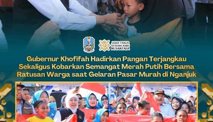Ratusan Warga Padati Pasar Murah Nganjuk, Gubernur Khofifah Pastikan Harga Bahan Pokok Terjangkau**