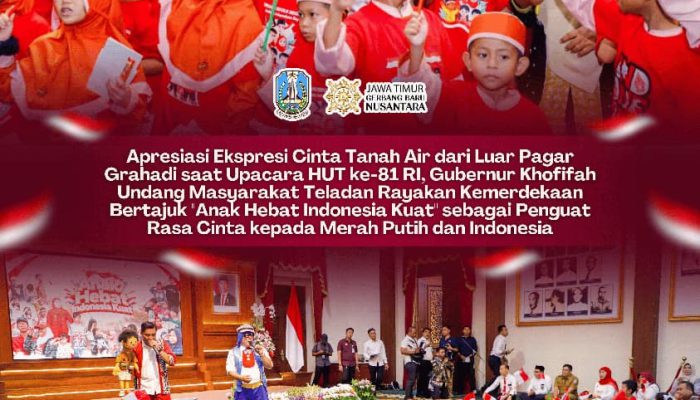 Gubernur Khofifah Undang Anak-Anak yang Hormat Bendera dari Luar Pagar Grahadi, Ada Pesan Cinta Tanah Air