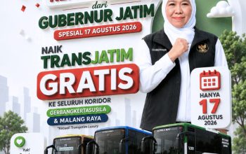 Gubernur Khofifah Hadirkan Kado HUT Ke-81 RI, Naik Trans Jatim Gratis Seharian pada 17 Agustus 2026