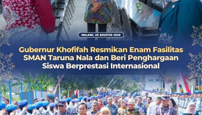 Gubernur Khofifah Resmikan 6 Fasilitas SMAN Taruna Nala, Dorong Penguatan Karakter dan Wawasan Kemaritiman