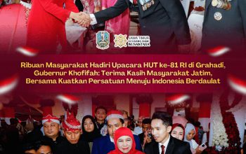 Ribuan Warga Padati Grahadi Saat Penurunan Bendera HUT ke-81 RI, Khofifah: Bukti Kuatnya Nasionalisme