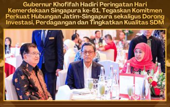 Gubernur Khofifah Hadiri HUT ke-61 Singapura, Dorong Penguatan Investasi dan Perdagangan Jatim
