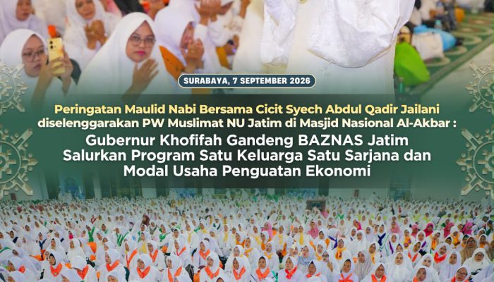 Gubernur Khofifah Gandeng BAZNAS Jatim Bantu 44 Mahasiswa Lewat Program Satu Keluarga Satu Sarjana