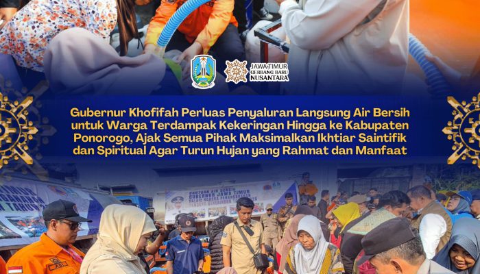 Tinjau Langsung Kekeringan di Ponorogo, Gubernur Khofifah Pastikan Penyaluran Air Bersih dan Solusi Jangka Panjang Pipanisasi Berjalan