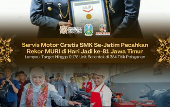 Pendidikan Vokasi Jatim Mendunia, Servis Motor Gratis Serentak oleh SMK Raih Rekor MURI