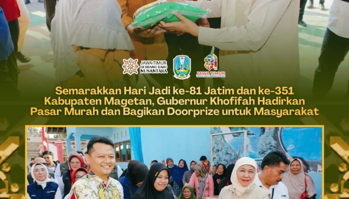 Pasar Murah ke-161 Hadir di Magetan, Khofifah Dekatkan Kebutuhan Pokok Terjangkau ke Masyarakat