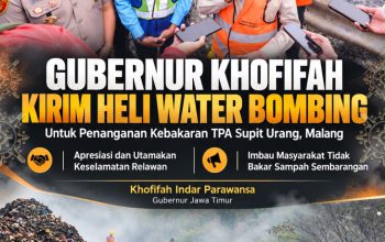 Gubernur Khofifah Tinjau Kebakaran TPA Supit Urang, Keselamatan Petugas Jadi Prioritas