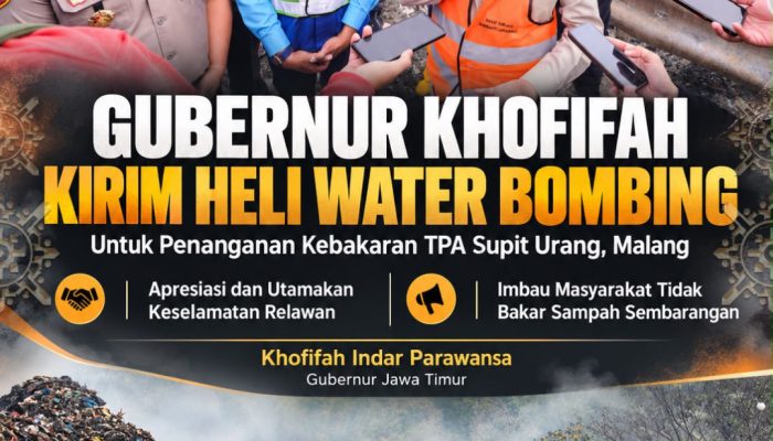 Gubernur Khofifah Tinjau Kebakaran TPA Supit Urang, Keselamatan Petugas Jadi Prioritas
