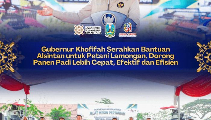 Khofifah Dorong Pertanian Modern di Lamongan, Alsintan Jadi Kunci Efisiensi dan Peningkatan Hasil Panen
