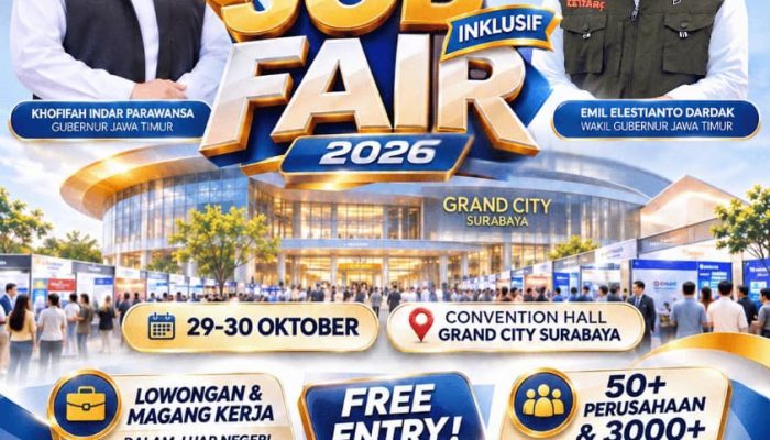Khofifah Buka Job Fair Inklusif 2026, Sediakan 4.807 Lowongan Kerja dan 718 Jabatan